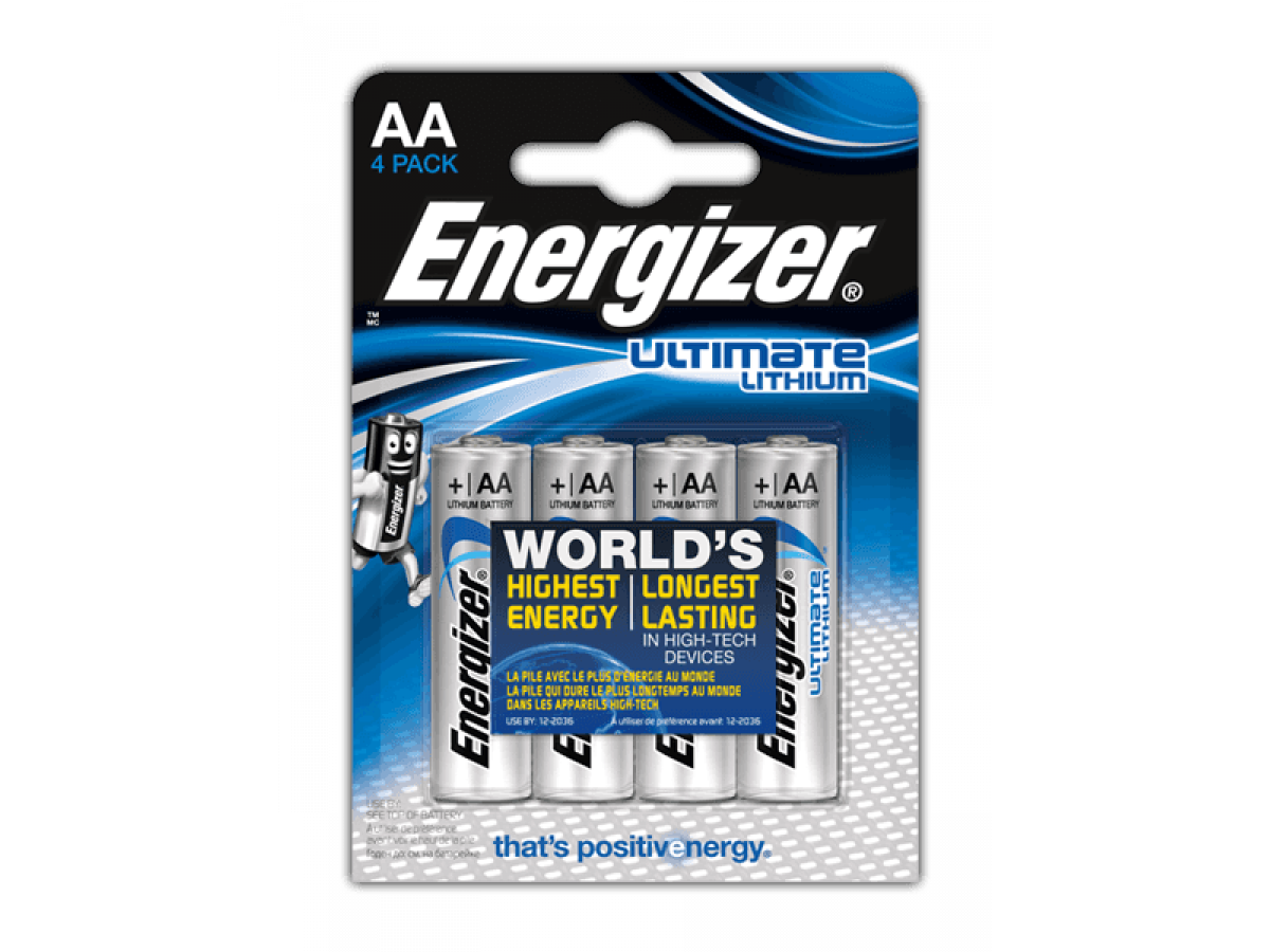 Energizer Ultimate Lithium AA (L91) High-Power Primary Batteries